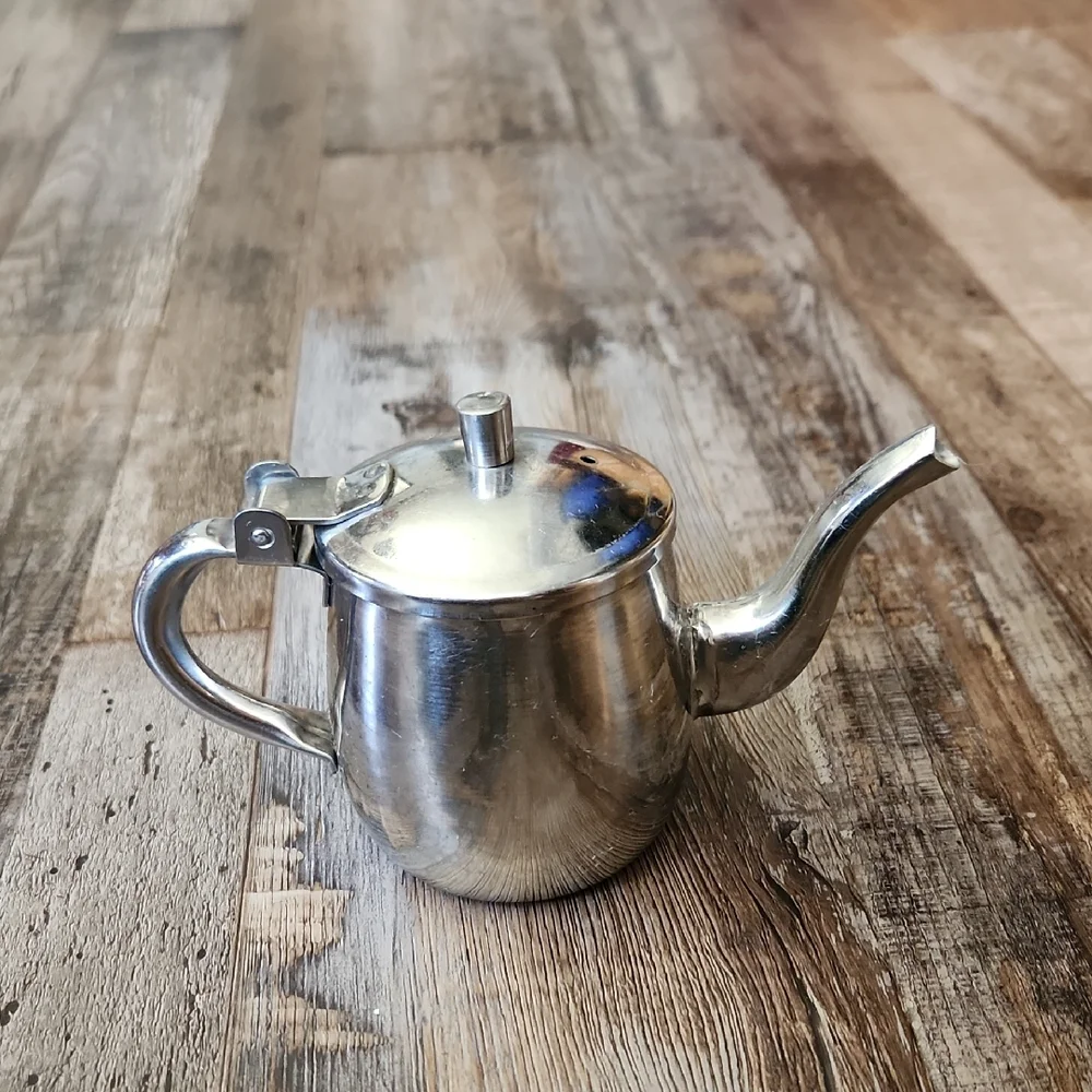 Vintage Miniature Tea Pot Creamer Stainless Steel Made In Korea Collectible 18-8